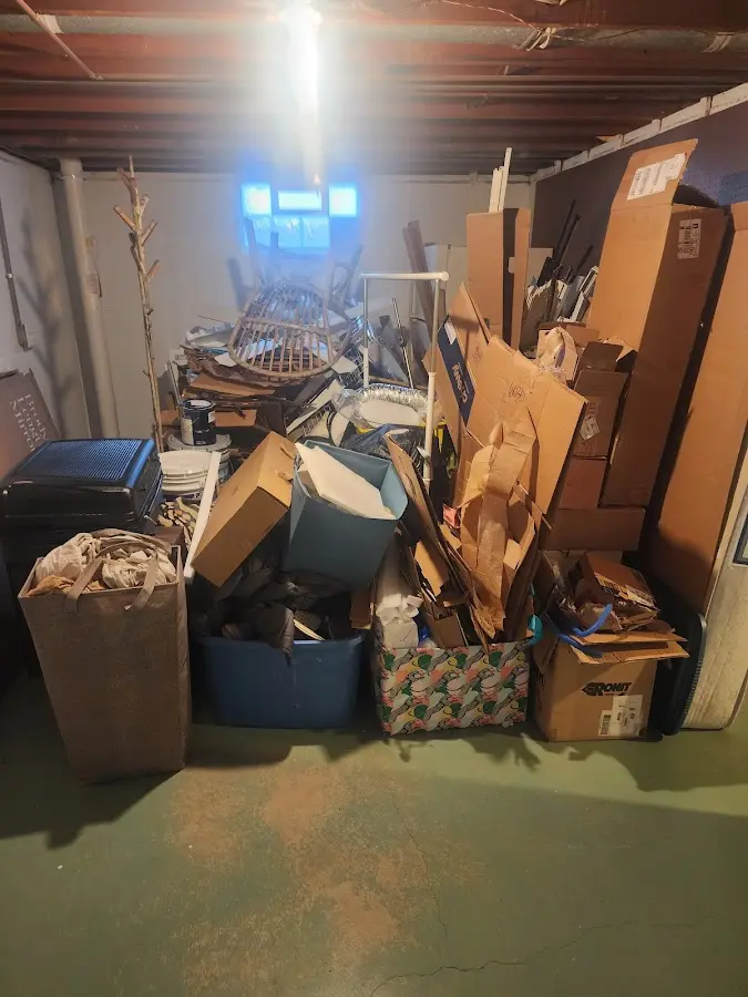 Roll-off dumpster container at job site for Cleanout Dumpster Rental in River Edge